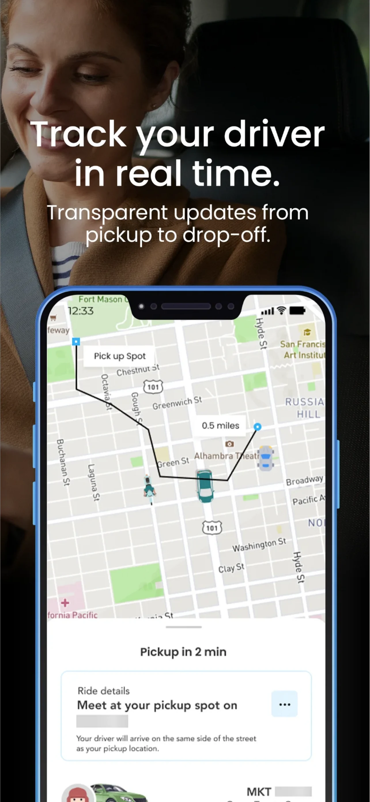Ebosi rider app tracking the driver in real time