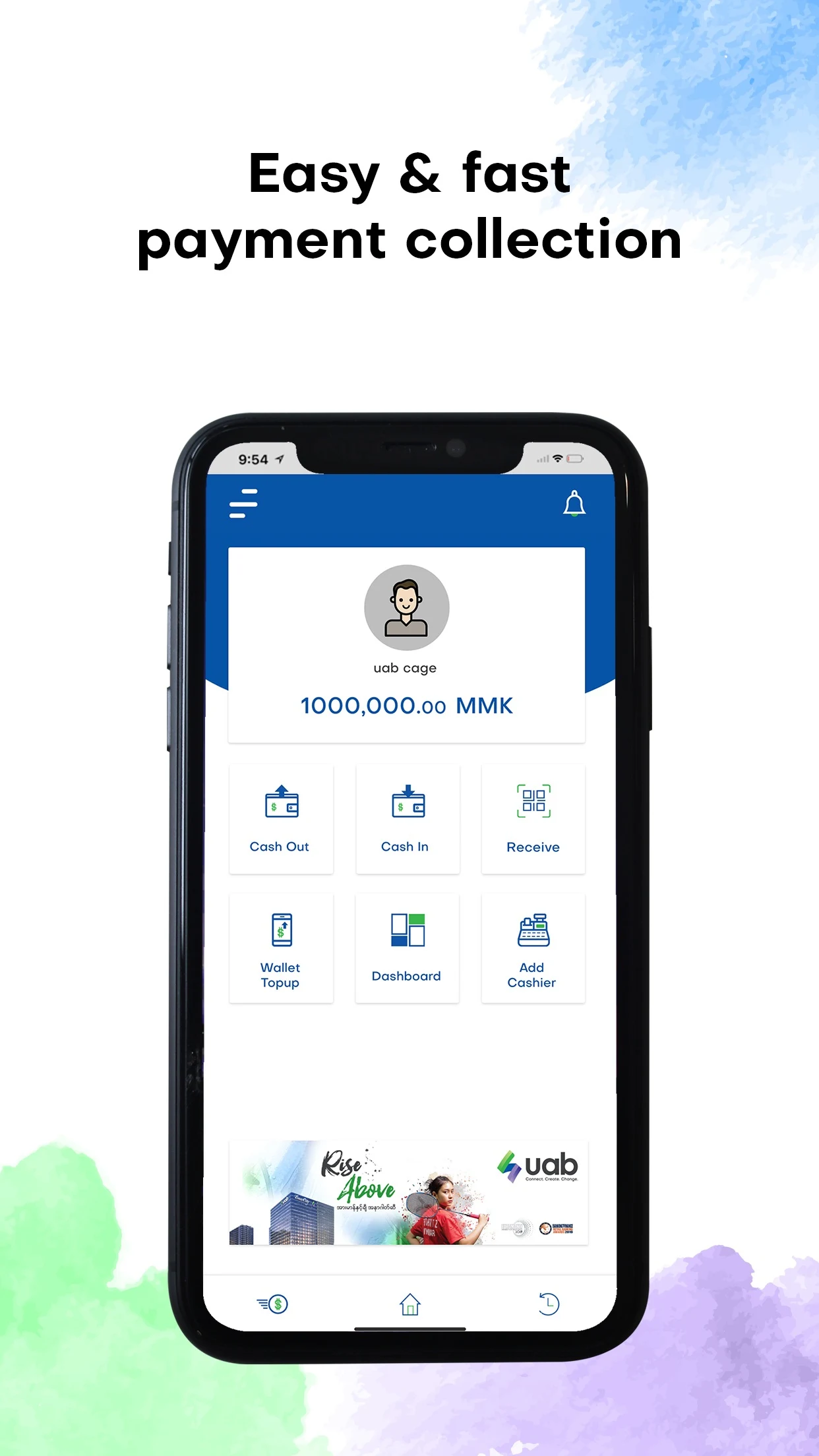 uabpay+ merchant dashboard for payment collection